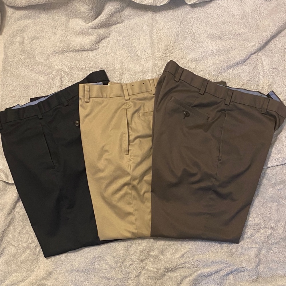 Size 35/30 x 3 Brooks Brothers Men's Chinos - Blue, Tan, Brown